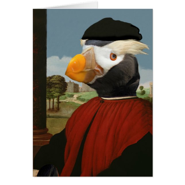 Gedetacheerde Puffin in rood - Renaissance Bird (Voorkant)