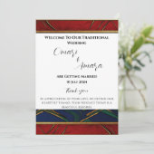 Gedetailleerd Afrocentrisch Ontvangst Huwelijkspro Kaart (Staand voorkant)