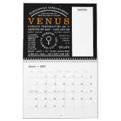 Gedetailleerd astronomisch symbool kalender (Mar 2027)