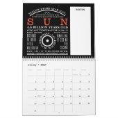 Gedetailleerd astronomisch symbool kalender (Jan 2027)