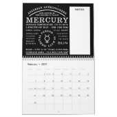 Gedetailleerd astronomisch symbool kalender (Feb 2027)