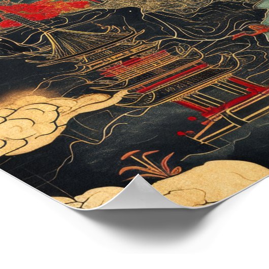 Gedetailleerd Azië Road Map Poster (Hoek)