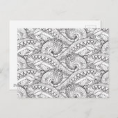 Gedetailleerd bloemenpatroon Doodle Briefkaart (Voorkant / Achterkant)