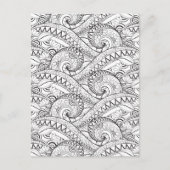 Gedetailleerd bloemenpatroon Doodle Briefkaart (Voorkant)