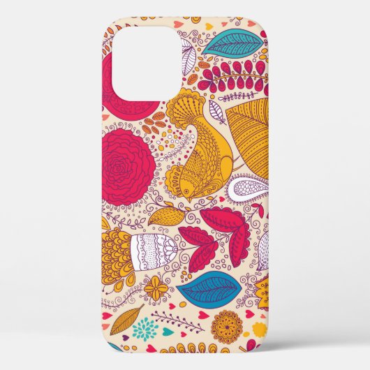 Gedetailleerd bloemenpatroonontwerp Case-Mate iPhone case (Achterkant)