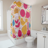 Gedetailleerd  bloemenpatroonontwerp douchegordijn (In situ)