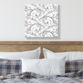 Gedetailleerd bloemmotief Doodle 6 Canvas Afdruk (Insitu (Slaapkamer))