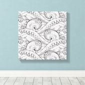 Gedetailleerd bloemmotief Doodle 6 Canvas Afdruk (Insitu (Houten vloer))