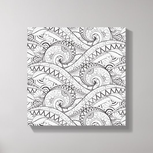 Gedetailleerd bloemmotief Doodle 6 Canvas Afdruk (Voorkant)
