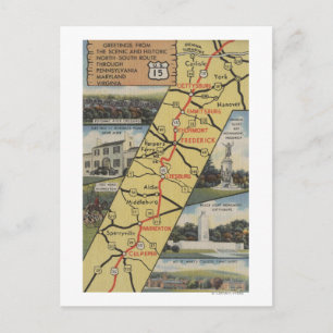 Gedetailleerd Briefkaart van Route 15