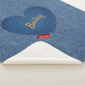 Gedetailleerd denim Pattern Gold - persoonlijk har Sherpa Deken (3/4)