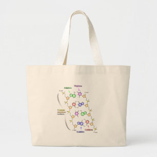Gedetailleerd diagram van de chemische structuur v grote tote bag