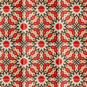 Gedetailleerd etnisch rood Arabesque geometrisch p Tegeltje