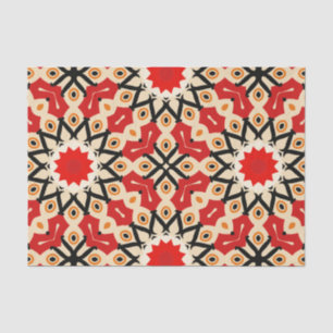 Gedetailleerd etnisch rood Arabesque geometrisch p Tissuepapier