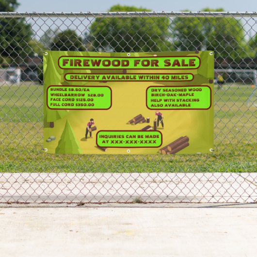 Gedetailleerd Firewood aanpassen voor verkoopactiv Spandoek (Insitu)