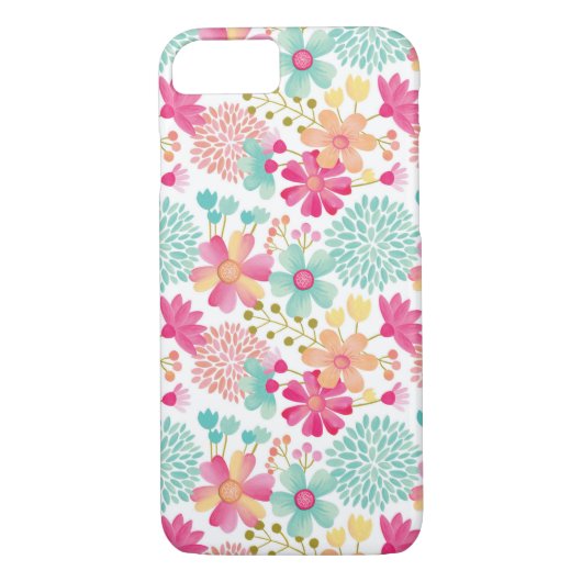 Gedetailleerd Floral Pattern iPhone 7 Hoesje (Achterkant)