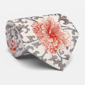 Gedetailleerd Floral Pattern Stropdas (Opgerold)