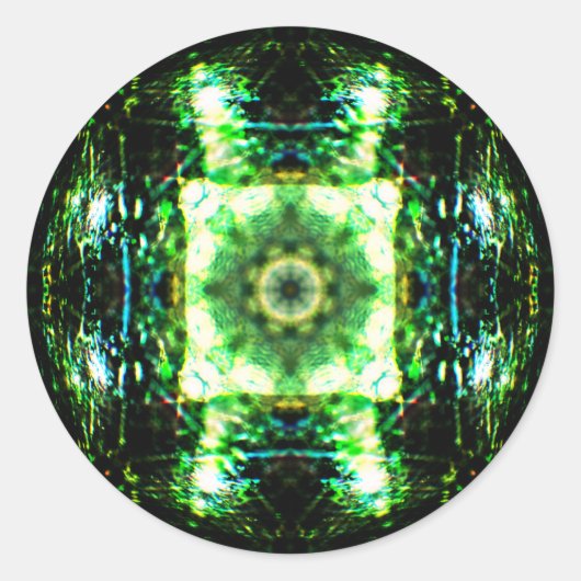 Gedetailleerd glaseffect Mandala Ronde Sticker (Voorkant)