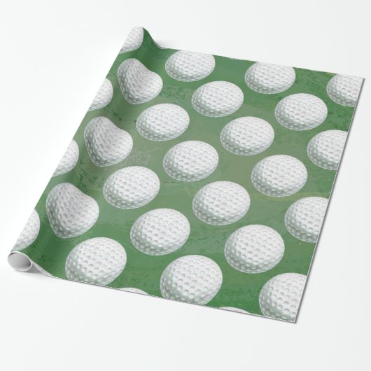 Gedetailleerd Golfbalpatroon Cadeaupapier (Uitgerold)