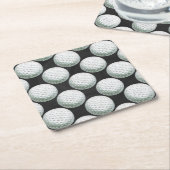 Gedetailleerd Golfbalpatroon Kartonnen Onderzetters (Schuin)