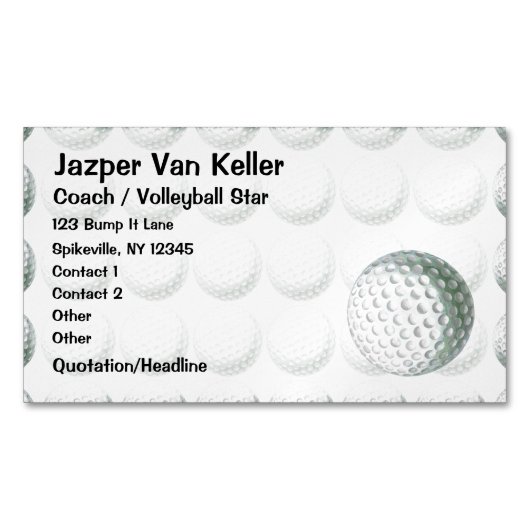 Gedetailleerd Golfbalpatroon Visitekaartje Magneet (Voorkant)