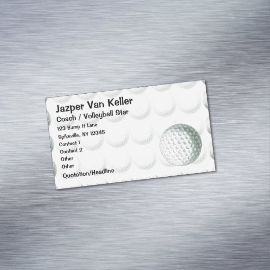 Gedetailleerd Golfbalpatroon Visitekaartje Magneet (Voorbeeld)