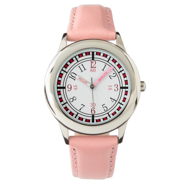 Gedetailleerd horlogegezicht in verschillende kleu horloge (Voorkant)