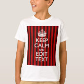 Gedetailleerd Keep Calm Jouw tekst Red Stripes Dec T-shirt (Voorkant)