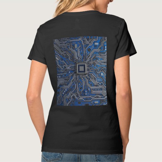 Gedetailleerd moederbord Schematisch Elektronisch  T-shirt (Achterkant)