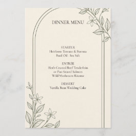 Gedetailleerd Olijf Botanisch Trouw Diner Menu
