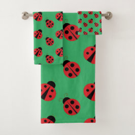 Gedetailleerd ontwerp van de Ladybug Bad Handdoek
