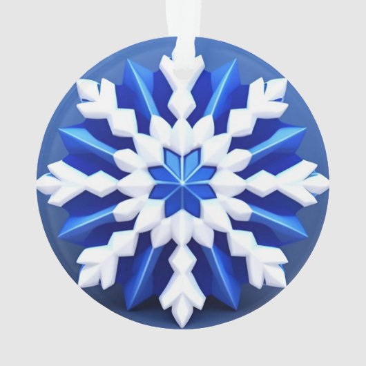 Gedetailleerd ontwerp van de witte sneeuwvlok ornament (achterkant)