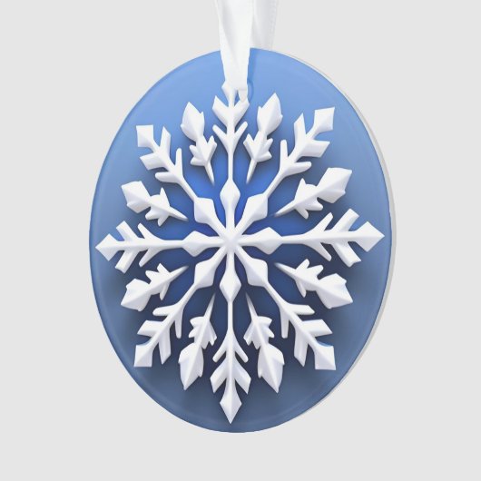 Gedetailleerd ontwerp van de witte sneeuwvlok ornament (voorkant)