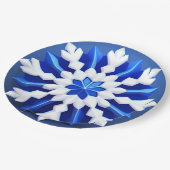 Gedetailleerd ontwerp van de witte sneeuwvlok papieren bordje (Gekanteld)