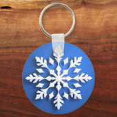 Gedetailleerd ontwerp van de witte sneeuwvlok sleutelhanger (Voorkant)