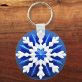 Gedetailleerd ontwerp van de witte sneeuwvlok sleutelhanger (Achterkant)