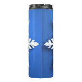 Gedetailleerd ontwerp van de witte sneeuwvlok thermosbeker (Achterkant)