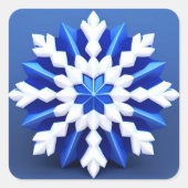 Gedetailleerd ontwerp van de witte sneeuwvlok vierkante sticker (Voorkant)