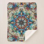 Gedetailleerd ontwerp van het vlekkenglas sherpa deken (Voorkant)