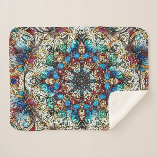 Gedetailleerd ontwerp van het vlekkenglas sherpa deken (Voorkant (horizontaal))