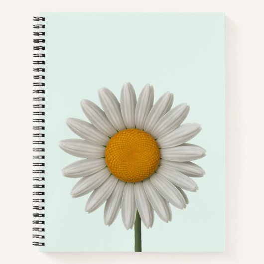 Gedetailleerd ontwerp van White Daisy Botanical Ar Notitieboek (Voorkant)