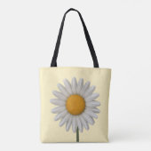 Gedetailleerd ontwerp van White Daisy Botanical Ar Tote Bag (Achterkant)