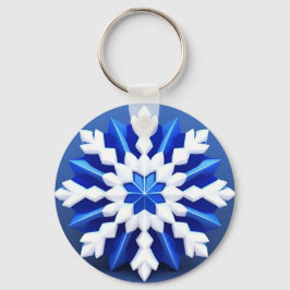 Gedetailleerd ontwerp van witte sneeuwvlokken sleutelhanger