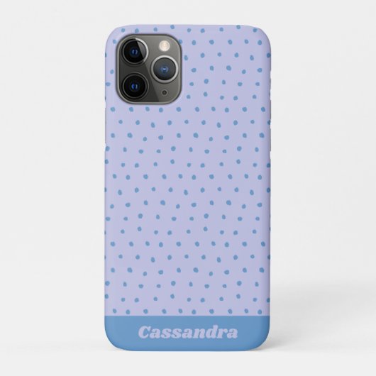 Gedetailleerd poka dot patroon in Lila gepersonali Case-Mate iPhone Case (Achterkant)