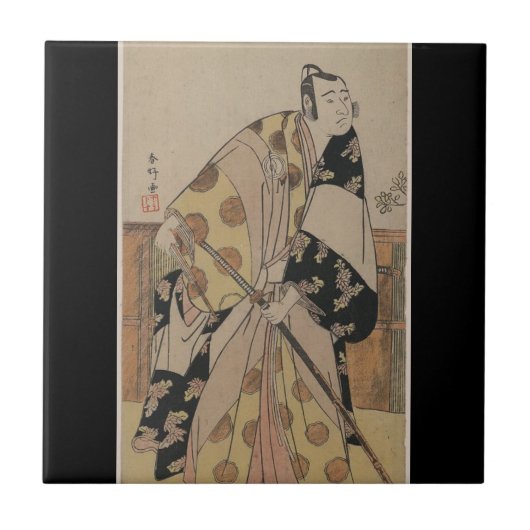 Gedetailleerd portret van een Samurai ongeveer 170 Tegeltje (Voorkant)
