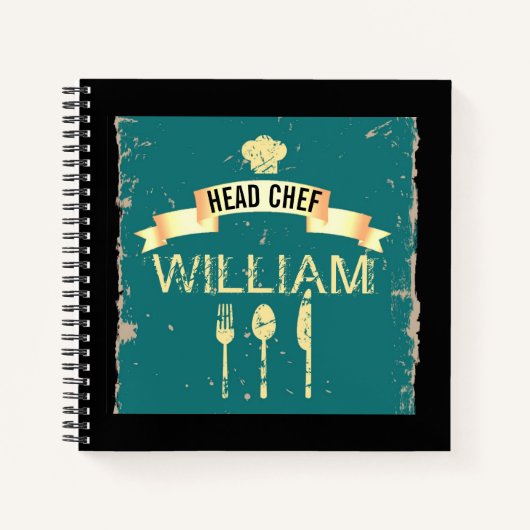 Gedetailleerd recept voor Chef recept voor mannen Notitieboek (Voorkant)