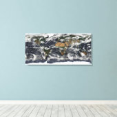 Gedetailleerd satellietuitzicht van de aarde canvas afdruk (Insitu (Houten vloer))