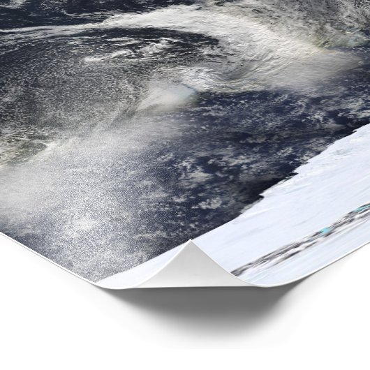 Gedetailleerd satellietuitzicht van de aarde foto afdruk (Hoek)