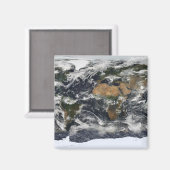 Gedetailleerd satellietuitzicht van de aarde magneet (Voorkant / Achterkant)