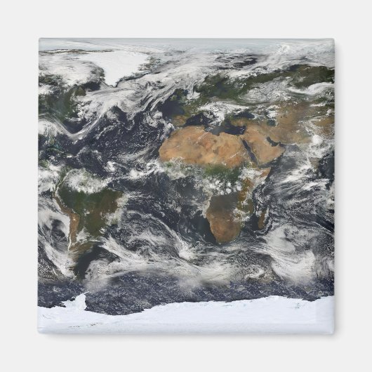 Gedetailleerd satellietuitzicht van de aarde magneet (Voorkant)